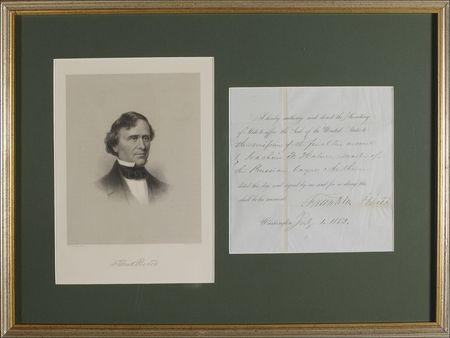 Lot #95 Franklin Pierce Signed Document - Image 1
