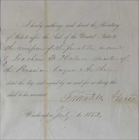 Lot #95 Franklin Pierce Signed Document - Image 2