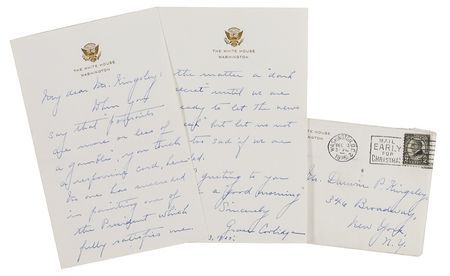 Lot #30 Grace Coolidge: “As far as publicity goes,