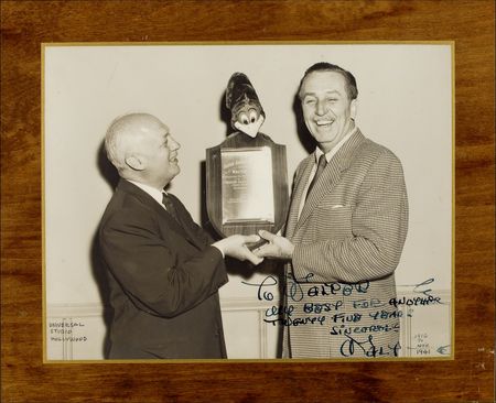 Lot #630 Walt Disney: From one titan to another: Disney honors Woody Woodpecker creator Walter Lantz - Image 1