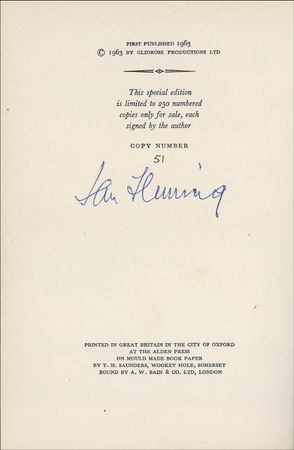 Lot #549 Ian Fleming: Signing a limited edition of On Her Majesty’s Secret Service - Image 1