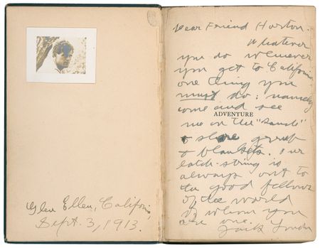 Lot #576 Jack London: Extending a cordial invitation to his fire-ravaged ranch for “grub and blankets” - Image 1