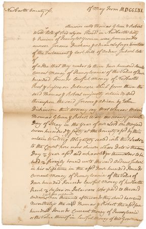 Lot #195 John Dickinson Signed Document - Image 1