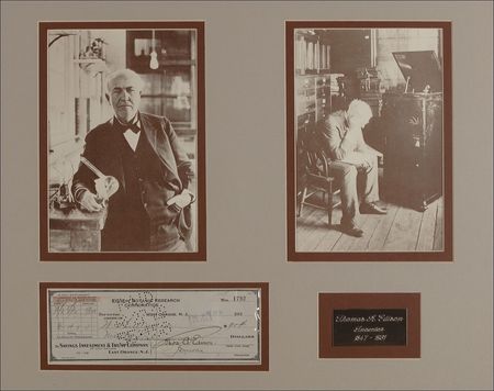 Lot #201 Thomas Edison Check - Image 1
