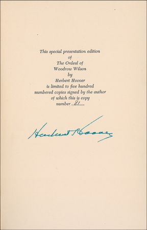 Lot #64 Herbert Hoover Book - Image 1