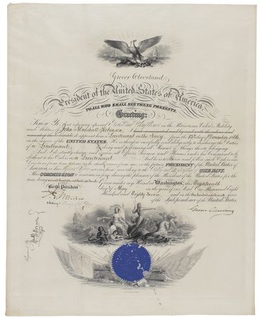 Lot #14 Grover Cleveland Signed Document