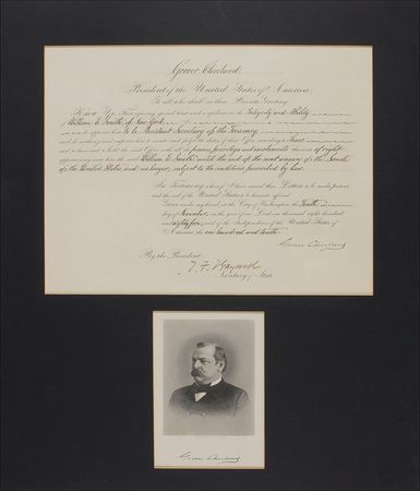Lot #15 Grover Cleveland Signed Document