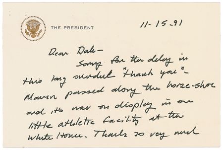 Lot #8 George Bush: “Marvin passed along the