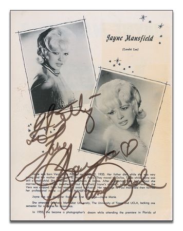 Lot #1114 Jayne Mansfield Program - Image 1