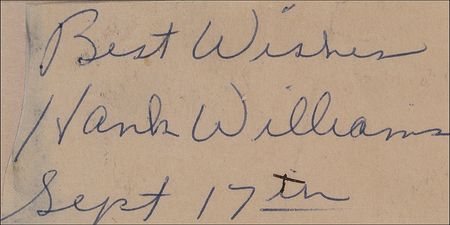 Lot #854 Hank Williams Signature - Image 2