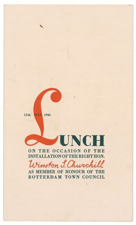 Lot #168 Winston Churchill: Churchill and his family sign at a luncheon in his honor - Image 1