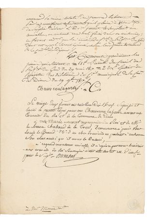 Lot #164 Claude Francois Chauveau-Lagarde Signed Document - Image 2