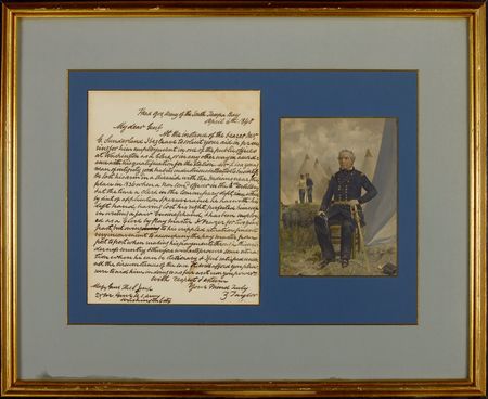 Lot #128 Zachary Taylor: ?Old Rough and Ready? seeks a position for a soldier who ?lost his arm in a skirmish with the Indians? - Image 1