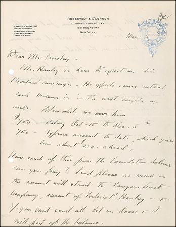 Lot #119 Franklin D. Roosevelt: Feeling the financial squeeze - Image 1