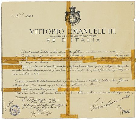 Lot #236 Benito Mussolini and Vittorio Emanuele III Documents - Image 1