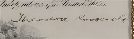 Lot #91 Theodore Roosevelt Signed Document - Image 2
