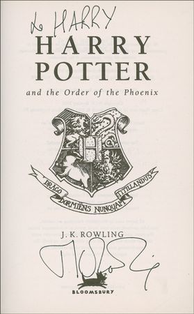 Lot #590 J. K. Rowling: Rowling inscribes to Harry - Image 1