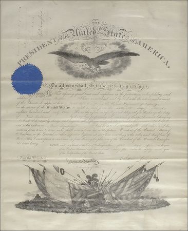 Lot #40 Andrew Johnson Signed Document