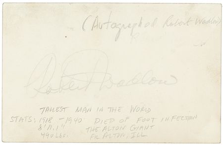 Lot #299 Robert Wadlow Signed Photograph - Image 1