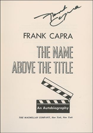 Lot #941 Frank Capra Book - Image 1