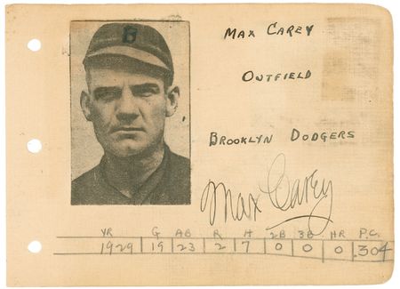 Lot #1537 Dazzy Vance and Max Carey Signature - Image 1