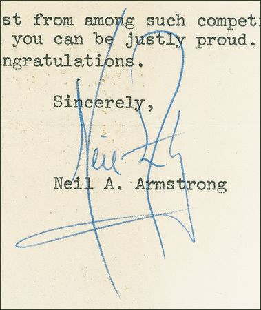 Lot #402 Neil Armstrong: An aspiring artist receives good news from Peace Corps Chairman Armstrong - Image 2