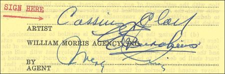 Lot #1301 Muhammad Ali: Ali signs with William Morris Agency as ?Cassius Clay? - Image 3
