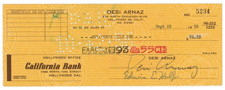 Lot #917 Lucille Ball and Desi Arnez Checks - Image 2