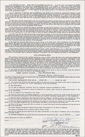 Lot #987 Rita Hayworth Signed Document - Image 2