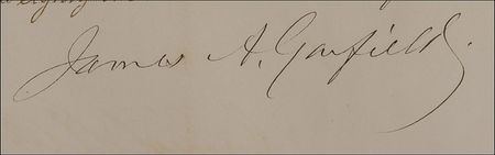 Lot #25 James A. Garfield: Exceedingly rare Garfield diplomatic suspension signed less than two weeks before his assassination - Image 2