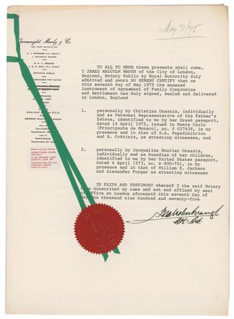 Lot #65 Jacqueline and Christina Onassis: Jackie settles for $20.5 million while John and Caroline are ignored - Image 1