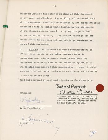 Lot #65 Jacqueline and Christina Onassis: Jackie settles for $20.5 million while John and Caroline are ignored - Image 2