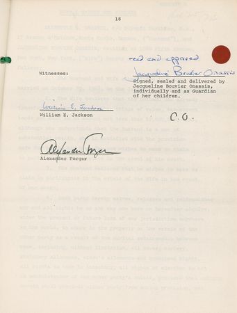 Lot #65 Jacqueline and Christina Onassis: Jackie settles for $20.5 million while John and Caroline are ignored - Image 3