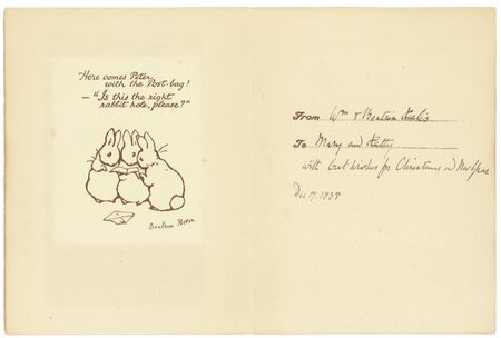 Lot #585 Beatrix Potter: Doubly-signed Christmas wishes from Beatrix Potter - Image 2