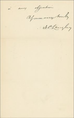 Lot #449 Samuel P. Langley Handwritten Letter Signed - Image 2