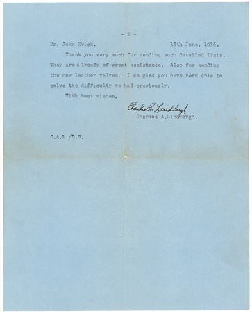 Lot #450 Charles Lindbergh: Lindbergh and Nazi sympathizer Dr. Alexis Carrel contribute the study of the artificial heart - Image 2