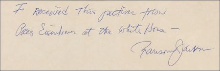 Lot #15 Dwight D. Eisenhower: Ike signs a photo for ?Handsome Ransom? Jackson - Image 2
