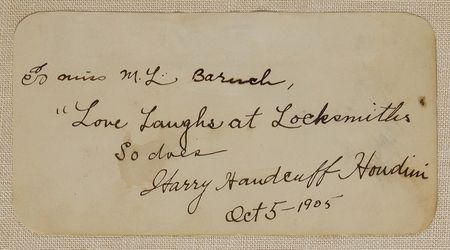 Lot #1001 Harry Houdini: ?Love Laughs at Locksmiths? - Image 2