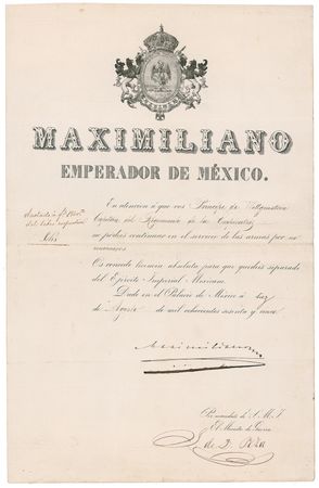 Lot #228 Maximilian Signed Document - Image 1