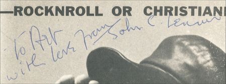 Lot #757 Beatles: John Lennon: Signing the notorious ?Bigger Than Jesus? article, Lennon fans the flames by adding ?C? as his middle initial - Image 2