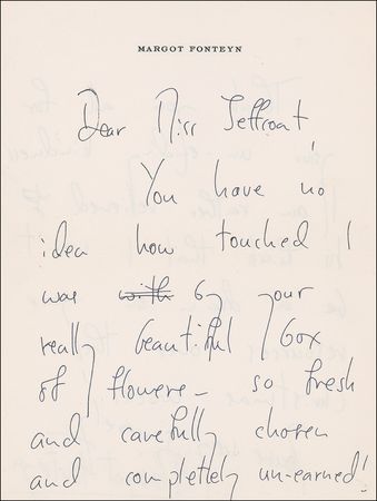Lot #1191 Margot Fonteyn Handwritten Letter Signed - Image 1