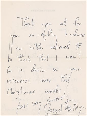 Lot #1191 Margot Fonteyn Handwritten Letter Signed - Image 2