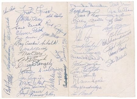 Lot #1322 Baseball Hall of Famers: Over 60 Hall of Famers including Mantle, Mays, Williams, Aaron, and ?Cracker? Schalk - Image 1