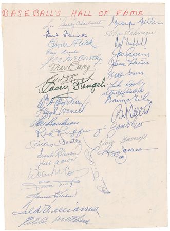 Lot #1322 Baseball Hall of Famers: Over 60 Hall of Famers including Mantle, Mays, Williams, Aaron, and ?Cracker? Schalk - Image 2