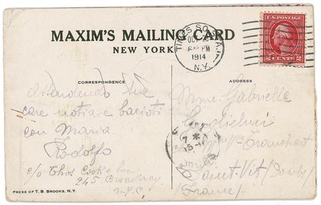 Lot #1094 Rudolph Valentino: Rudy writes home to mama - Image 1