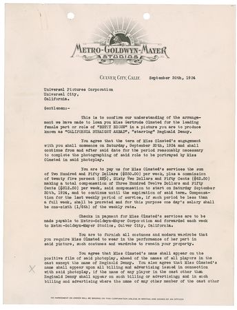 Lot #1088 Irving Thalberg Signed Document - Image 1
