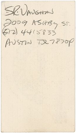 Lot #817 Stevie Ray Vaughan Business Card - Image 1