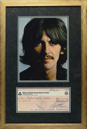 Lot #659 Beatles: Harrison, George Check - Image 1