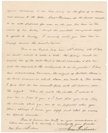 Lot #4 James Buchanan: Buchanan reveals his pro-Southern slavery views by pointing out ?the kind manner in which slaves are treated by their masters? - Image 2