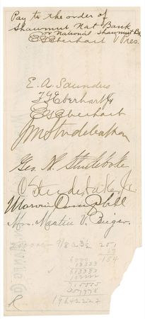 Lot #282 Studebakers Signed Document - Image 2